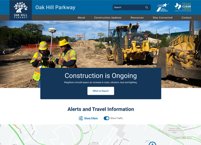 Screenshot of Oak Hill Parkway's website